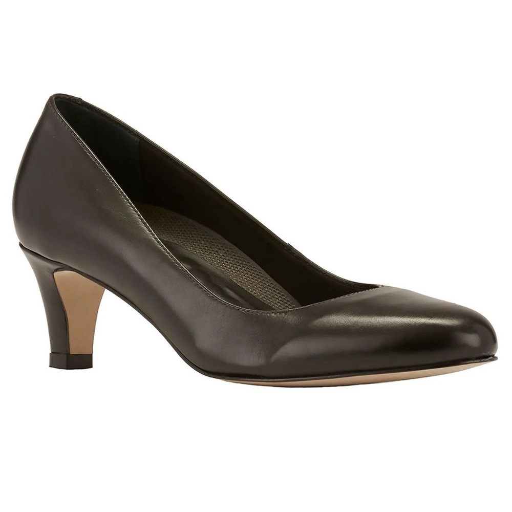 Ros Hommerson‎ Joy II Women's Pump Black Leather Classic Heels Dress Shoe 6M